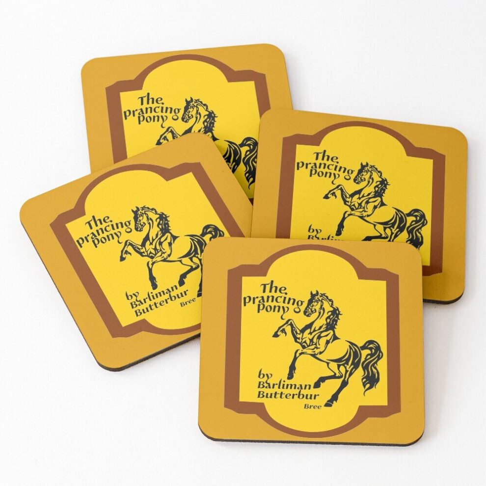 Leather Coasters The Prancing Pony Set of 4 / 4 x 4 inch