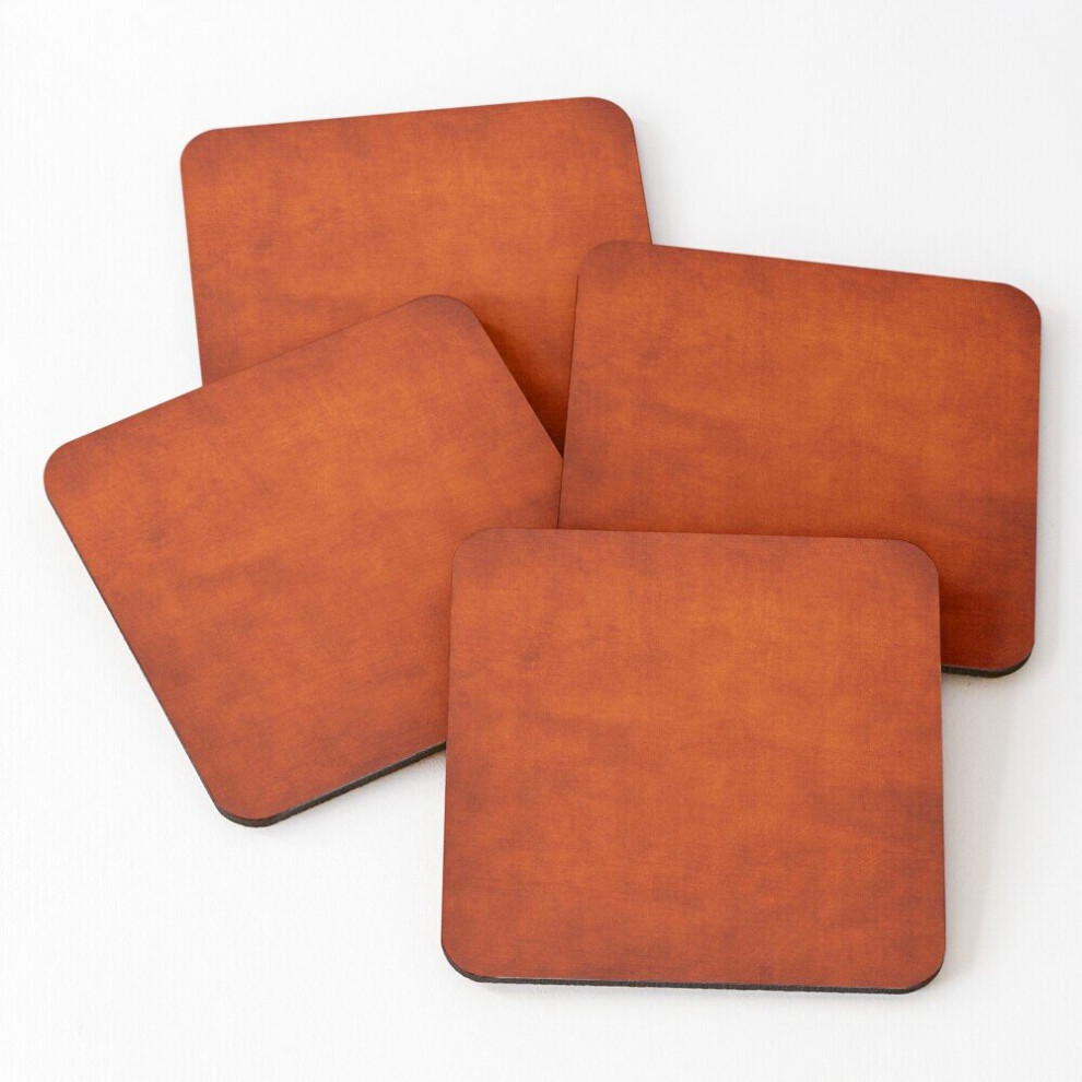 Leather Coasters Burnt Orange Set of 4 / 4 x 4 inch