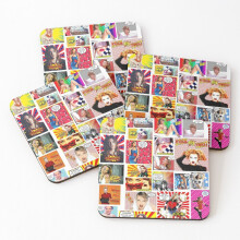 Leather Coasters Kylie Minogue.....Even MORE POW Wow K35 Set of 4 / 4 x 4 inch