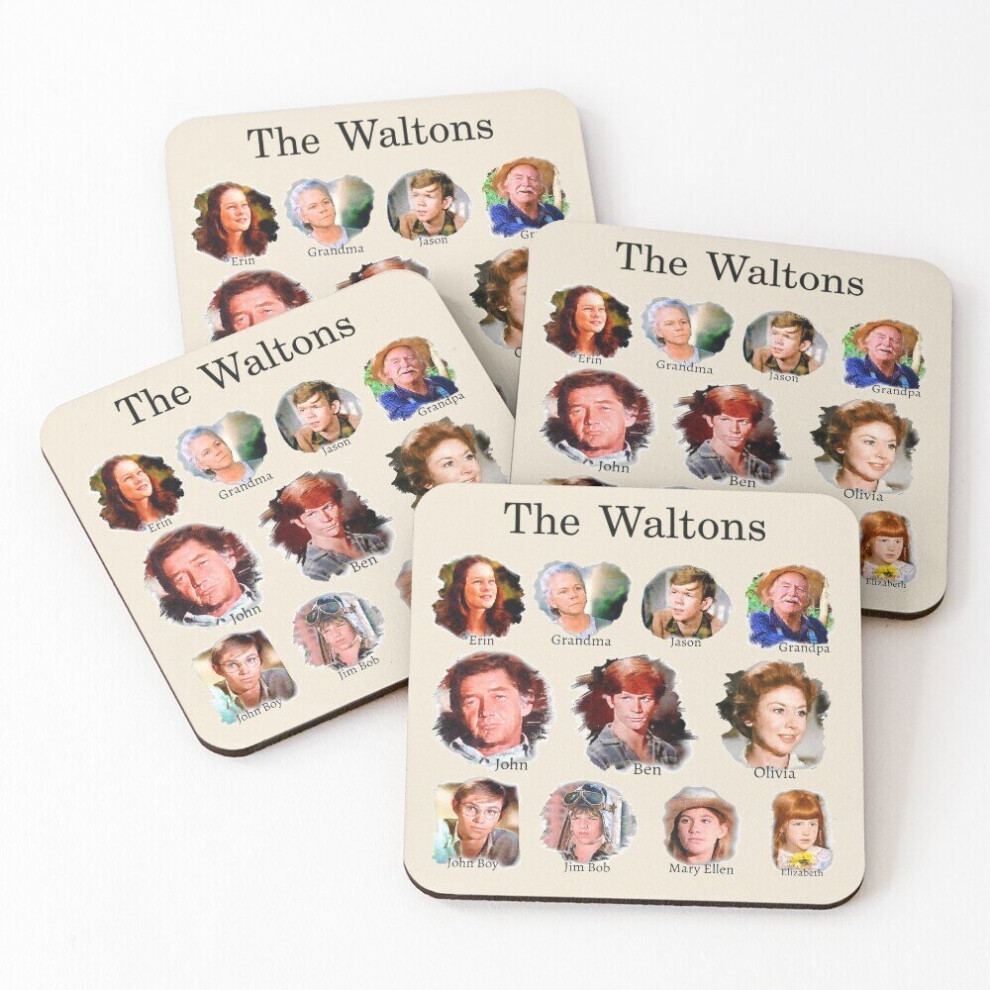 Whibos Leather Coasters The Waltons Set Of 4 / 4 X 4 Inch