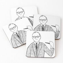Leather Coasters Karl Barth Set of 4 / 4 x 4 inch
