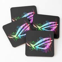 Leather Coasters Asus Rog Set of 4 / 4 x 4 inch
