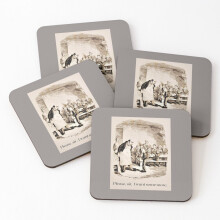 Leather Coasters "Please, sir, I want some more." ~ Oliver Twist by Charles Dickens Set of 4 / 4 x 4 inch