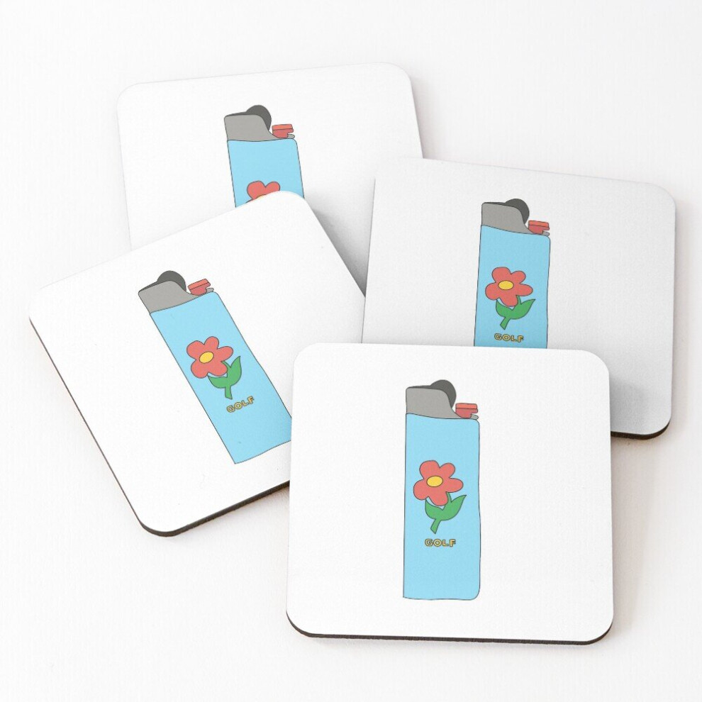 Leather Coasters golfwang lighter tyler the creator Set of 4 / 4 x 4 inch-image-OPC-PCGVRC6-NEW