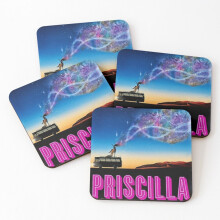 Leather Coasters The Adventures of Priscilla, Queen of the Desert Musical Poster Set of 4 / 4 x 4 inch