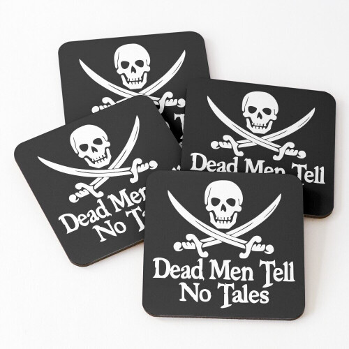 Leather Coasters Pirates Skull Crossed Swords Dead Men Tell No Tales ...