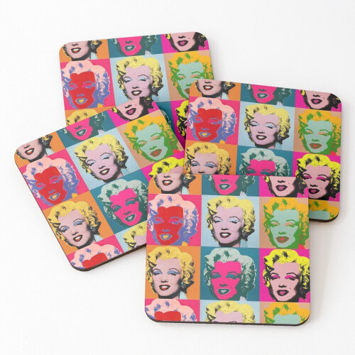 Leather Coasters Andy Warhol, Marilyn Monroe Set of 4 / 4 x 4 inch on OnBuy