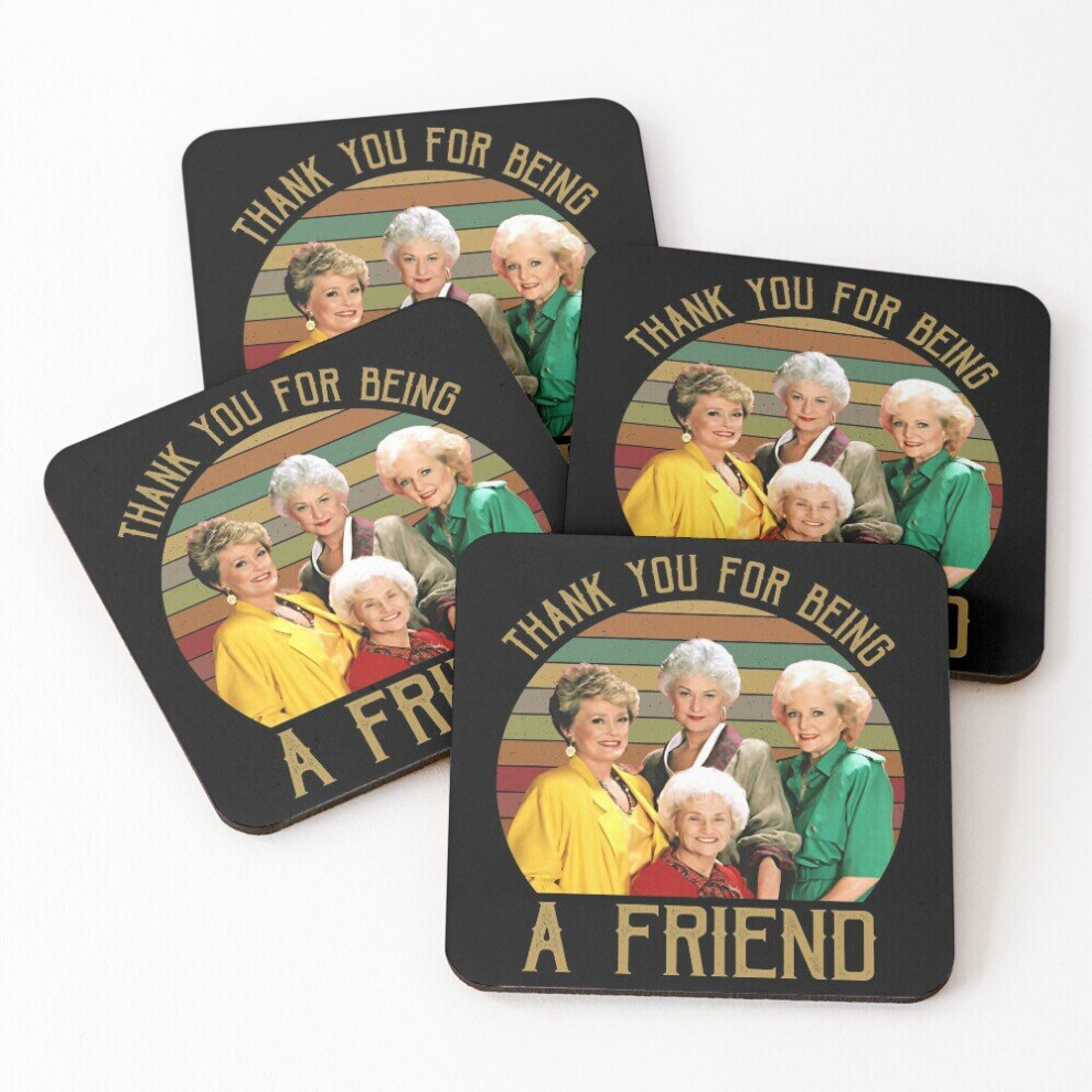 Leather Coasters Thank You For Being A Friend Vintage Sunset Set of 4 / 4 x 4 inch-image-OPC-PCGVRKG-NEW