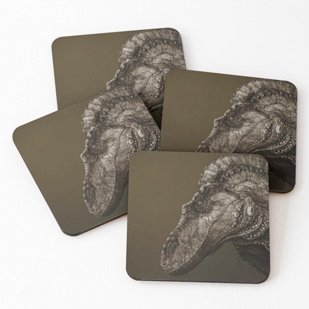 Leather Coasters Gorgosaurus Set of 4 / 4 x 4 inch-image-OPC-PCGVRX8-NEW