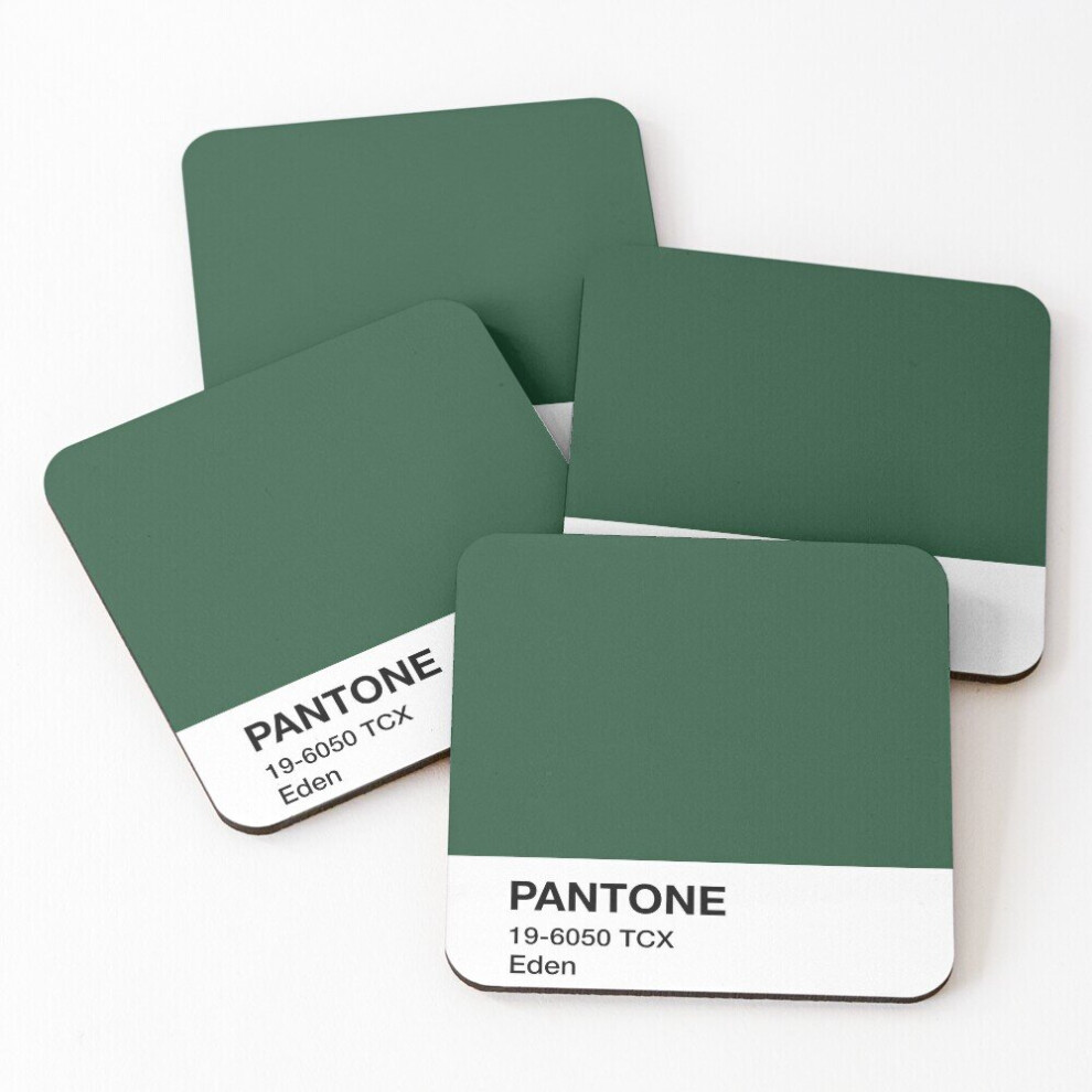 Leather Coasters Pantone Eden Set of 4 / 4 x 4 inch