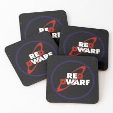 Leather Coasters Red Dwarf Set of 4 / 4 x 4 inch