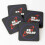 Leather Coasters Red Dwarf Set of 4 / 4 x 4 inch 1