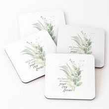 Leather Coasters my house of stone, your ivy grows Set of 4 / 4 x 4 inch