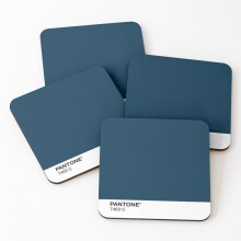 Leather Coasters Pantone Color 7463 C Set of 4 / 4 x 4 inch