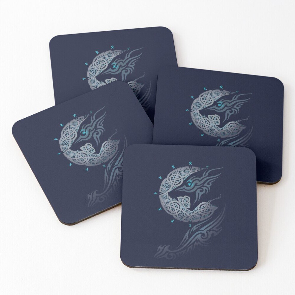 Leather Coasters RAGNAROK MOON Set of 4 / 4 x 4 inch-image-OPC-PCGVSZ8-NEW