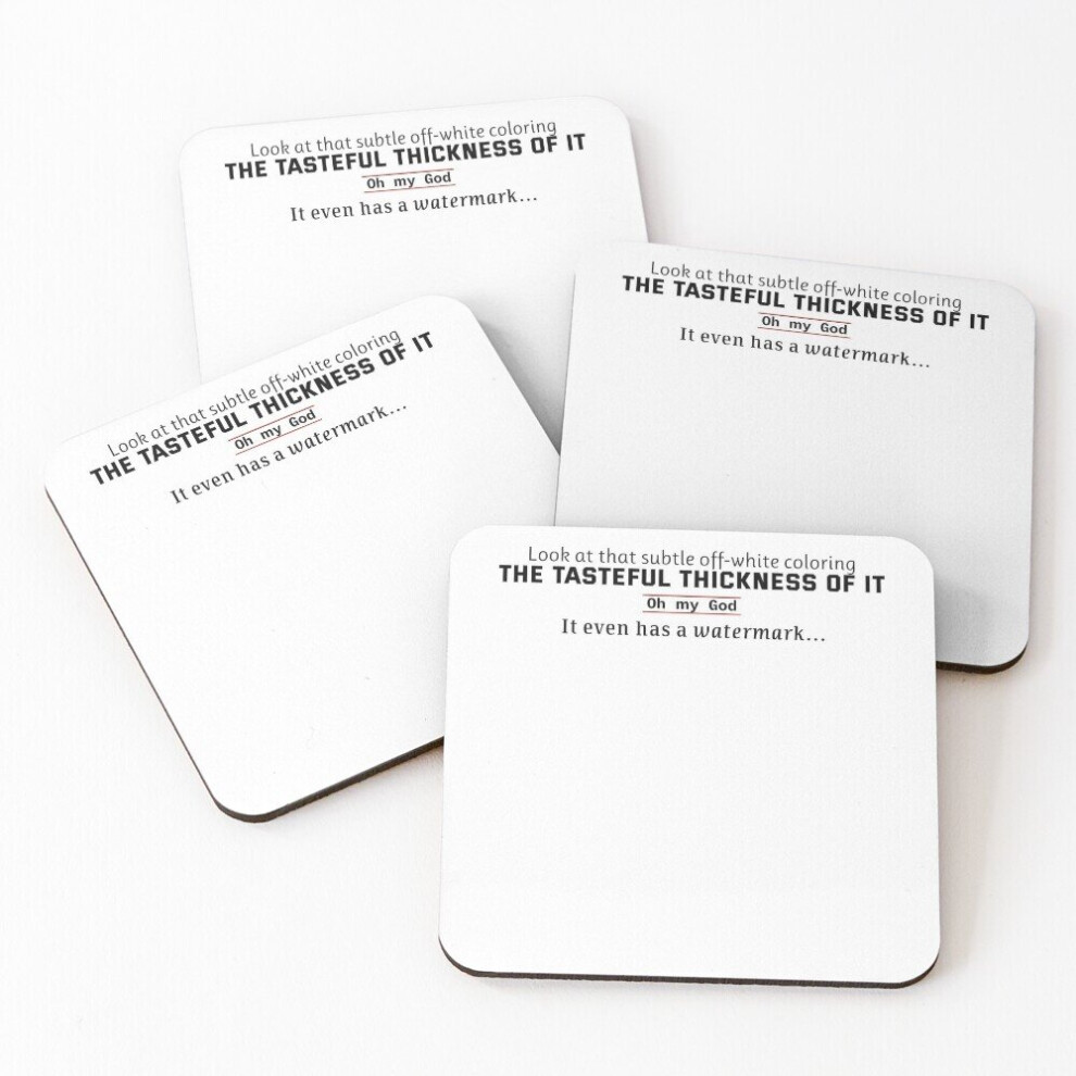 Leather Coasters American Psycho Business Card Quote Set of 4 / 4 x 4 inch-image-OPC-PCGVTBK-NEW