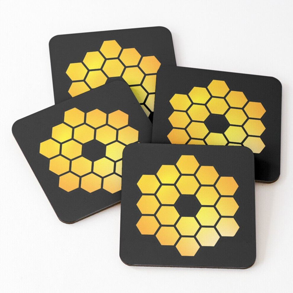 Leather Coasters James Webb Space Telescope - JWST Telescope  Set of 4 / 4 x 4 inch