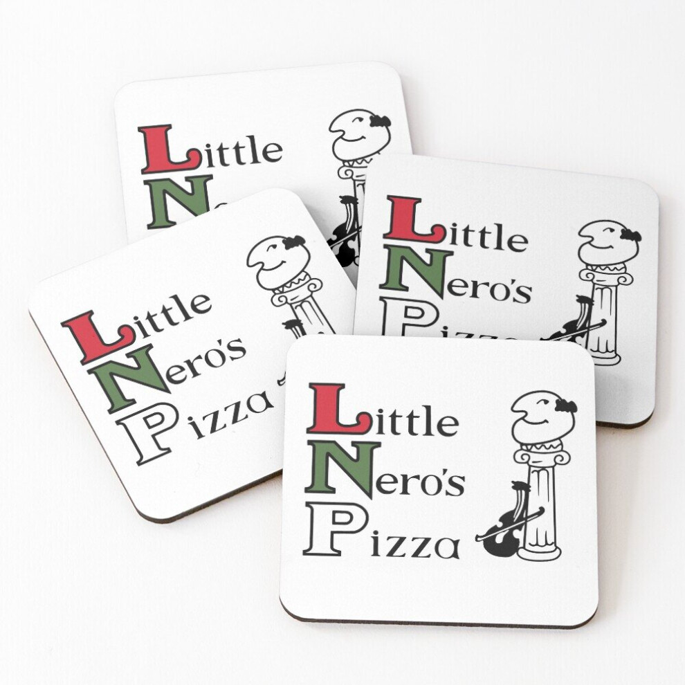 Leather Coasters Little Nero's Pizza Set of 4 / 4 x 4 inch-image-OPC-PCGVTQY-NEW
