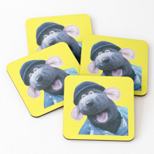 Leather Coasters Roland Rat Set of 4 / 4 x 4 inch