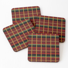 Leather Coasters Routemaster - Seat Moquette - London Bus - 1959 Set of 4 / 4 x 4 inch