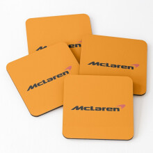 Leather Coasters McLaren F1 logo Set of 4 / 4 x 4 inch