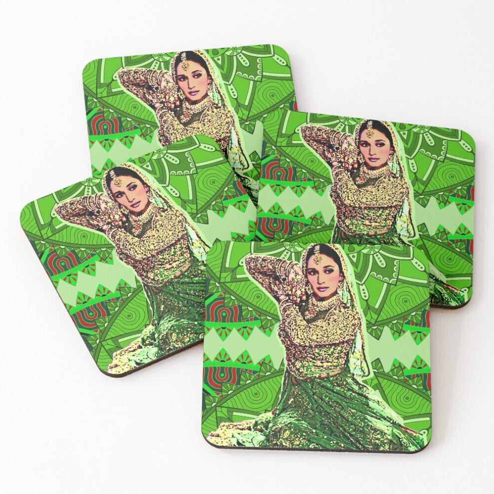 Leather Coasters Maar Dala Devdas  Set of 4 / 4 x 4 inch-image-OPC-PCGVTSV-NEW