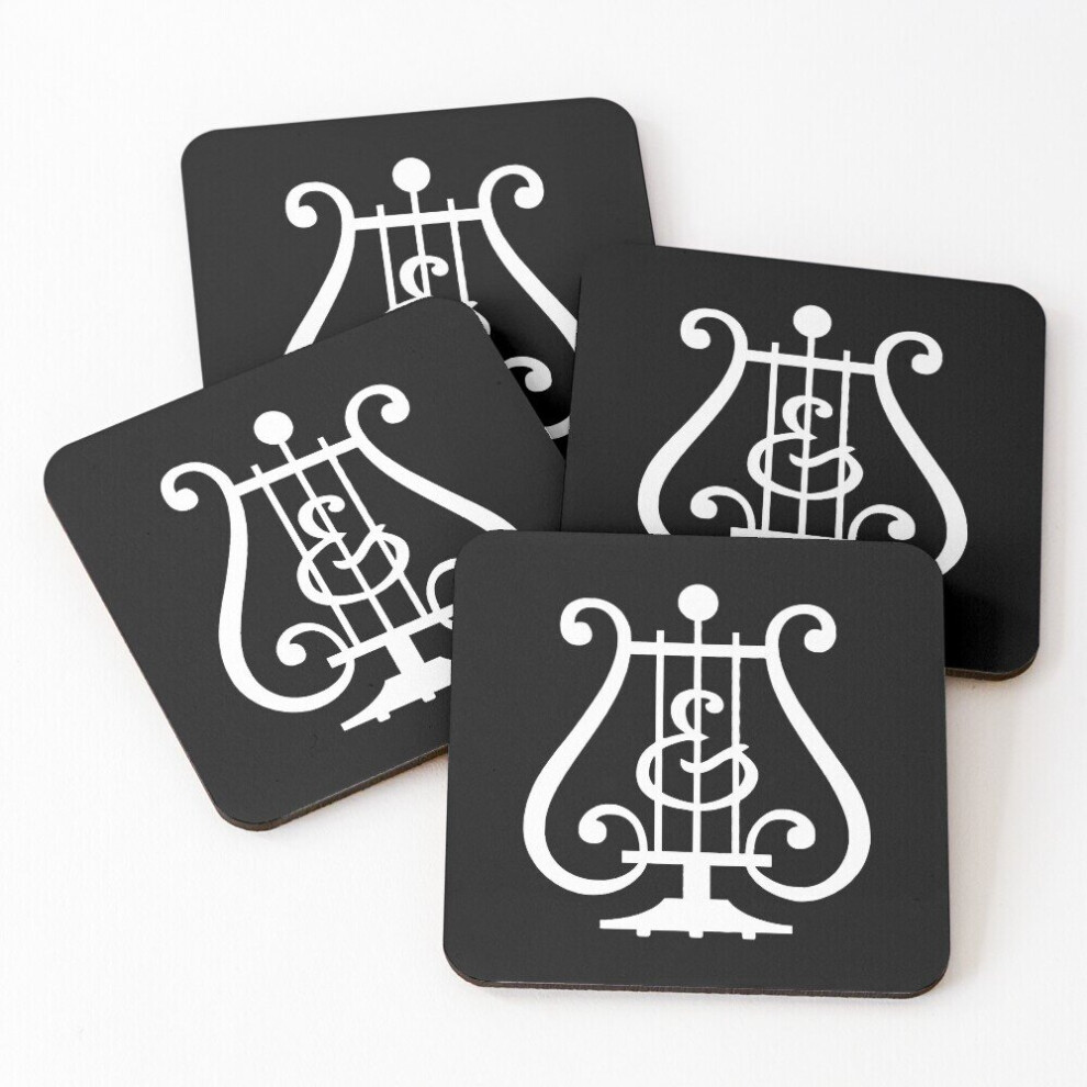 Leather Coasters Steinway Sons Piano Keyboards Brands Set of 4 / 4 x 4 inch