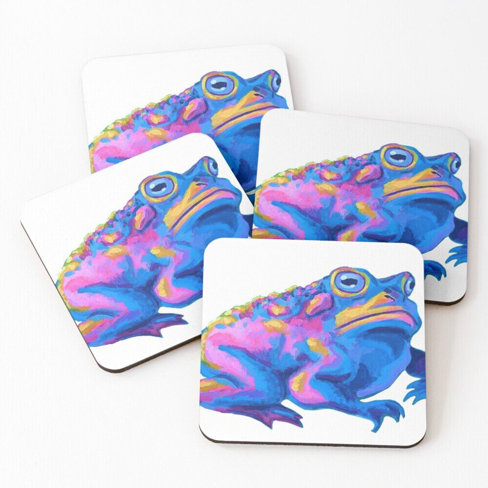 Leather Coasters Psychedelic Toad #1 Set of 4 / 4 x 4 inch-image-OPC-PCGVVGH-NEW