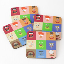 Leather Coasters Muppets Set of 4 / 4 x 4 inch