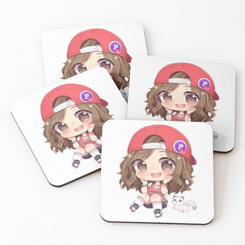 Leather Coasters Pokimane Fanart Set of 4 / 4 x 4 inch on OnBuy