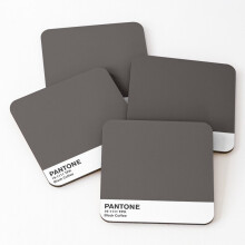 Leather Coasters Black Coffee Pantone Set of 4 / 4 x 4 inch