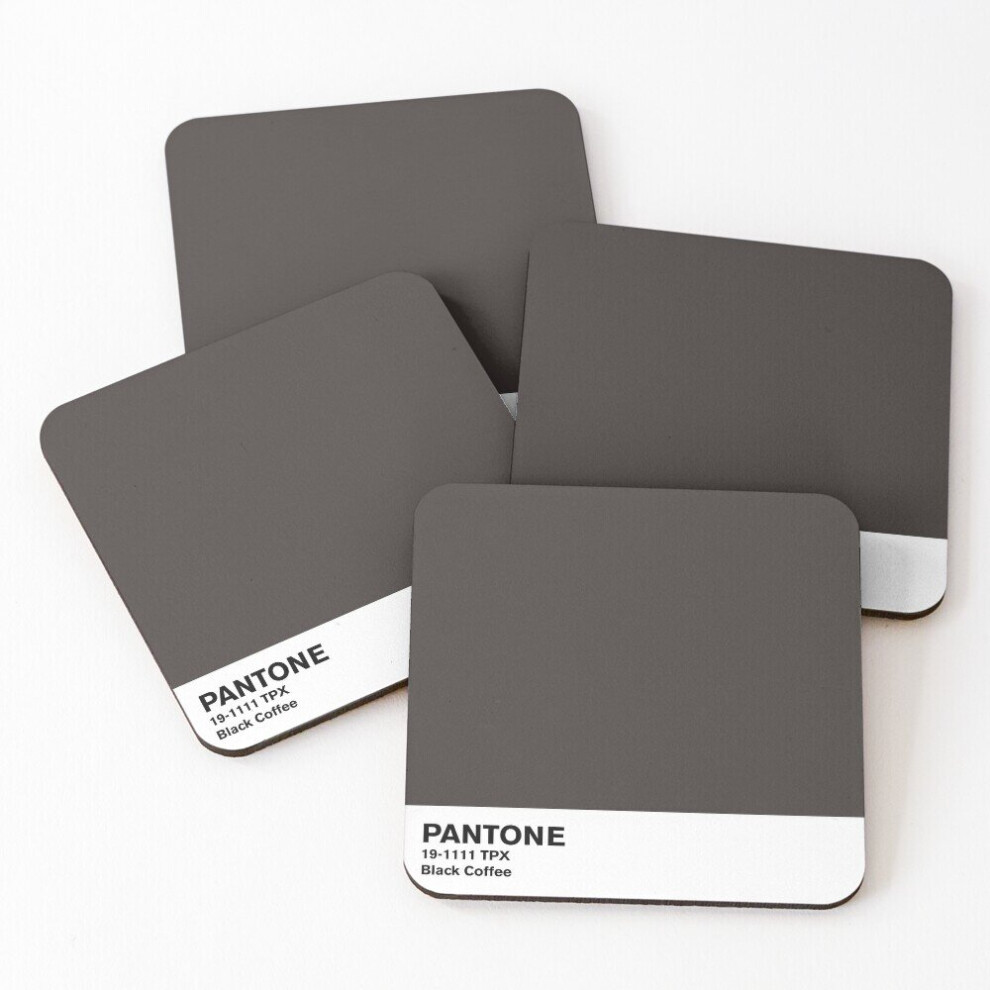 Leather Coasters Black Coffee Pantone Set of 4 / 4 x 4 inch
