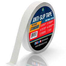 (TRANSPARENT, 25mm x 18.3m) Non/Anti Slip Tape Roll Pro Standard Grade -Indoor/Outdoor Use