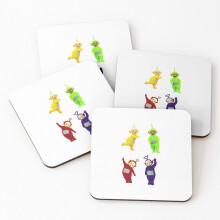 Leather Coasters Teletubbies pack Set of 4 / 4 x 4 inch