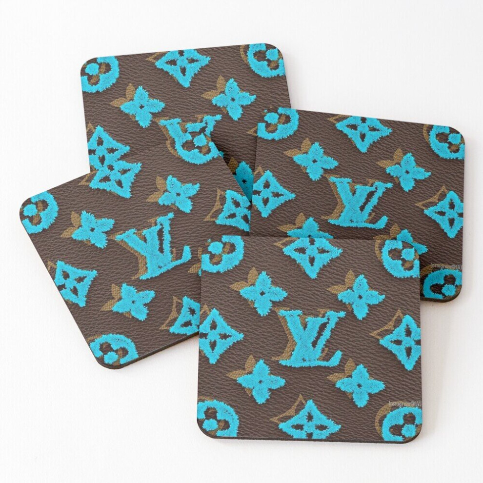 Leather Coasters Berr L.V Set of 4 / 4 x 4 inch