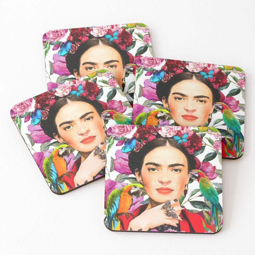 Leather Coasters frida.forever Set of 4 / 4 x 4 inch