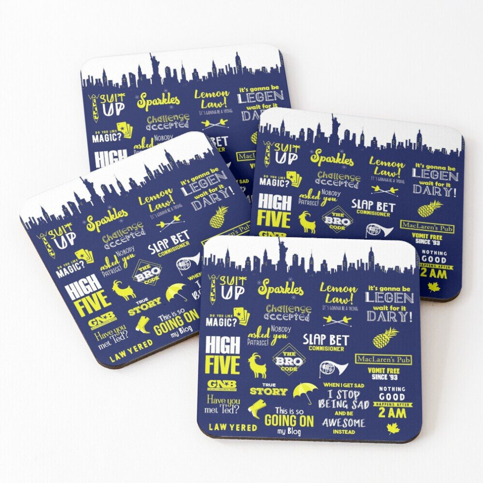 Leather Coasters How I Met Your Mother  Set of 4 / 4 x 4 inch-image-OPC-PCGVWPW-NEW