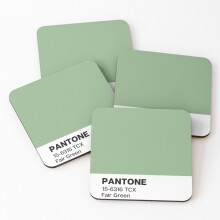 Leather Coasters Pantone Fair Green Set of 4 / 4 x 4 inch