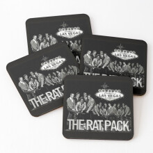 The Rat Pack Leather Coasters - Set of 4, 4x4 inches | PVC Leather, Non-Slip, Easy-Clean Drink Coasters, Great Housewarming Gift