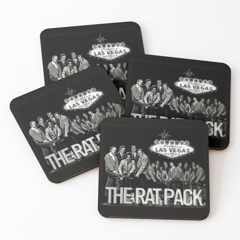 Leather Coasters The Rat Pack Set of 4 / 4 x 4 inch