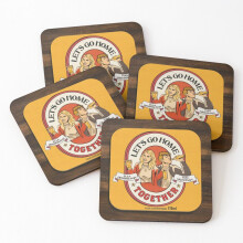 Leather Coasters lets go home together - Ella Henderson and Tom Grennan Set of 4 / 4 x 4 inch
