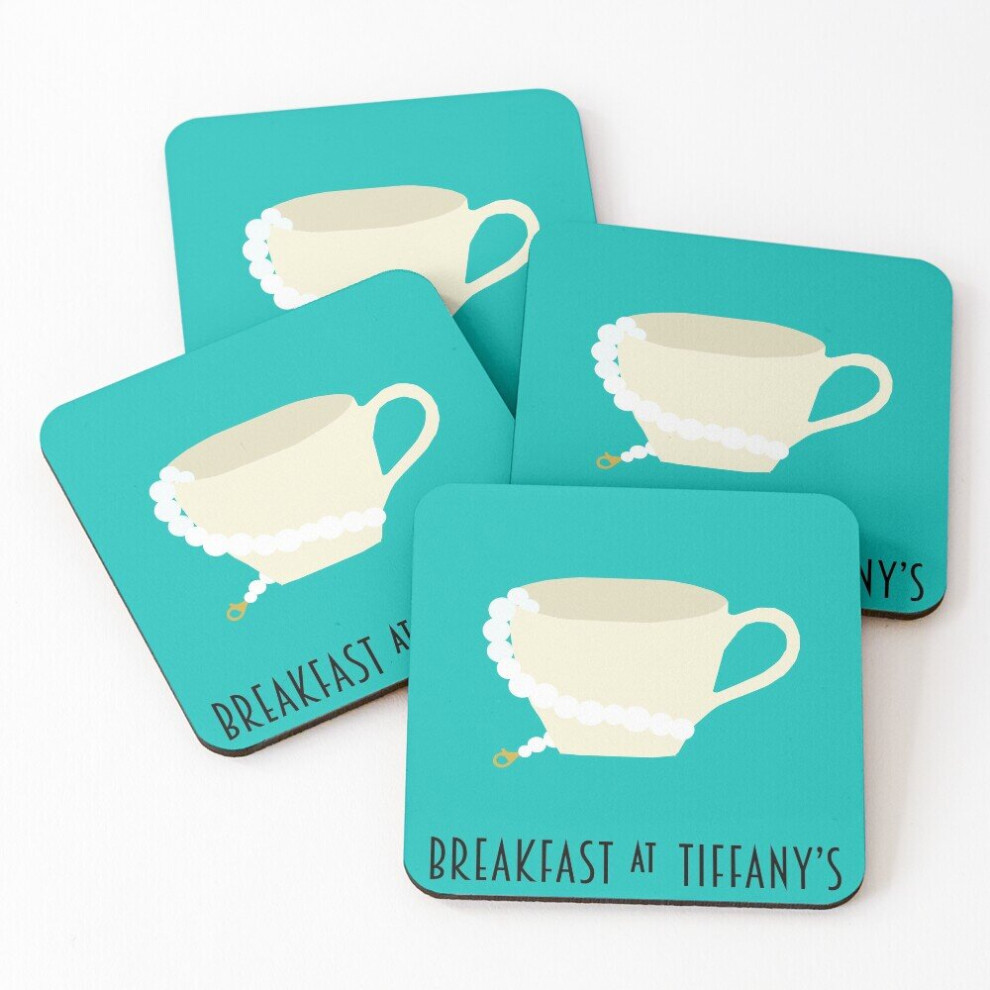 Leather Coasters Breakfast at Tiffany's minimalist Set of 4 / 4 x 4 inch-image-OPC-PCGVXJY-NEW