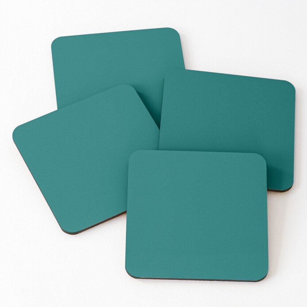 Leather Coasters Solid Dark Teal Set of 4 / 4 x 4 inch-image-OPC-PCGVXJZ-NEW