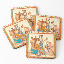 Leather Coasters Glass Animals - album cover Set of 4 / 4 x 4 inch
