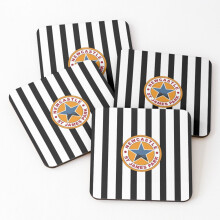 Leather Coasters Magpies Newcastle - Newcastle Magpies Set of 4 / 4 x 4 inch