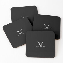 Leather Coaster Set of 4 (4 x 4 inch) with Lewis Hamilton Logo – PVC Leather, Non-Slip, Easy-Clean, Surface Protection
