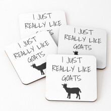 Leather Coasters I Just Really Like Goats - Funny goat gift Set of 4 / 4 x 4 inch