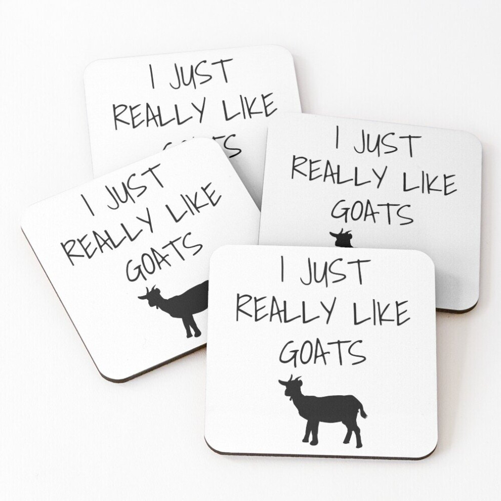 Leather Coasters I Just Really Like Goats - Funny goat gift Set of 4 / 4 x 4 inch