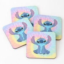 Leather Coasters colorfull Stitch Set of 4 / 4 x 4 inch