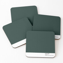 Leather Coasters PANTONE 5535c British Racing Green Set of 4 / 4 x 4 inch